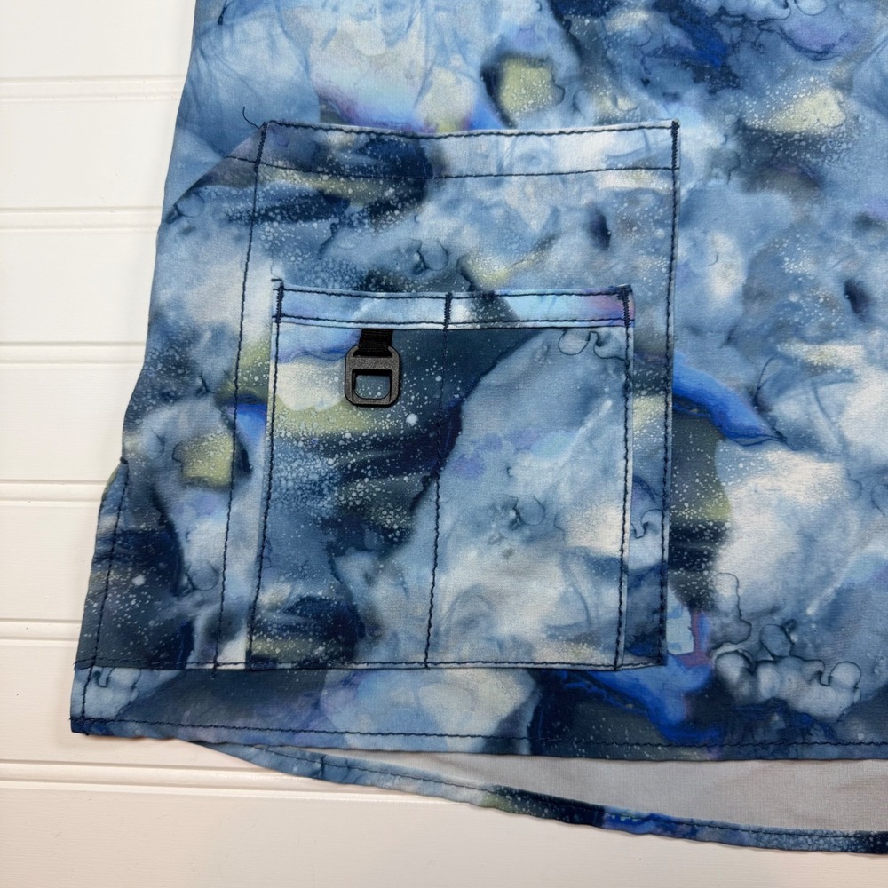 Carhartt Force Womens XL Scrub Top Blue Marble Galaxy Print Modern Fit C12114 - Picture 4 of 8